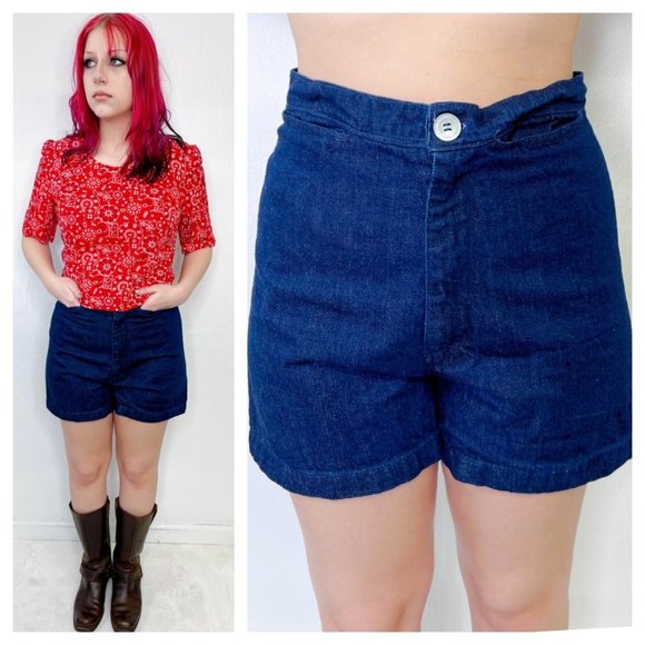 Vintage Shorts Vintage 6s 70s High Waist Flat Front Camp Shorts